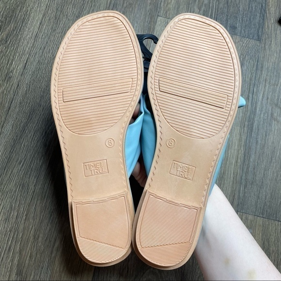 Blue Summer Tie Vegan Sandals - Picture 5 of 6